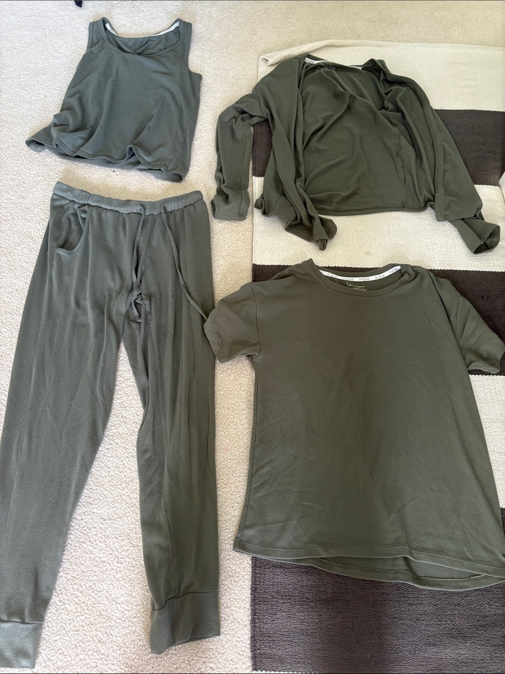 Womens Olive Green Pajama Set - Soft Sleepwear